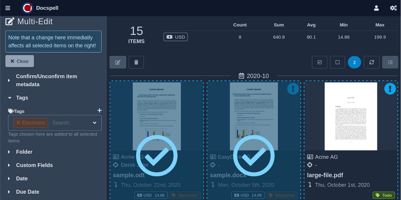 Docspell screenshot