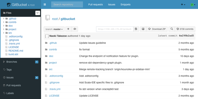 GitBucket screenshot
