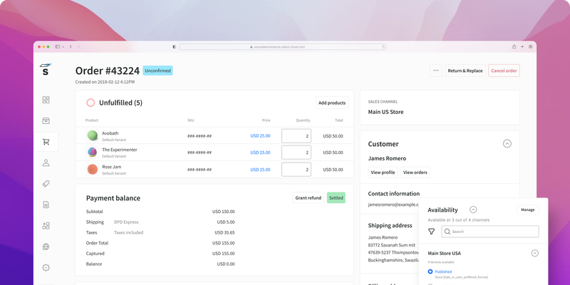 Saleor screenshot