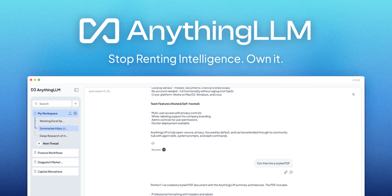 AnythingLLM screenshot