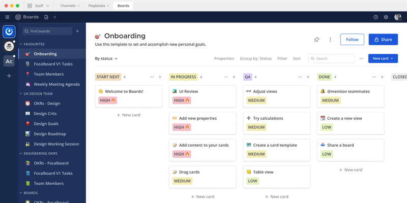 Focalboard screenshot