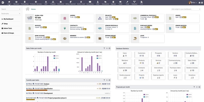 Dolibarr screenshot