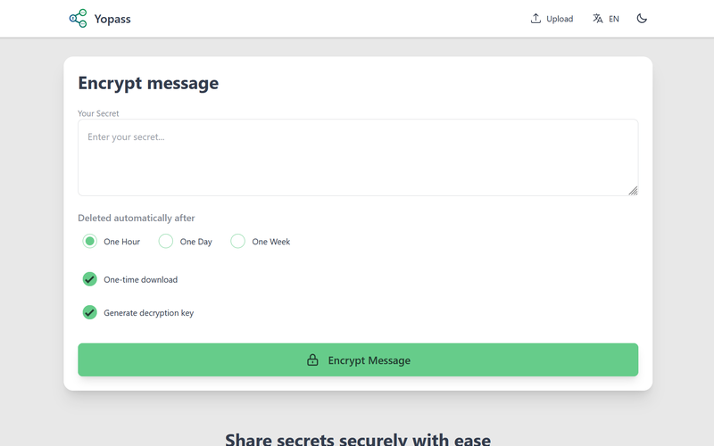 Managed Yopass hosting